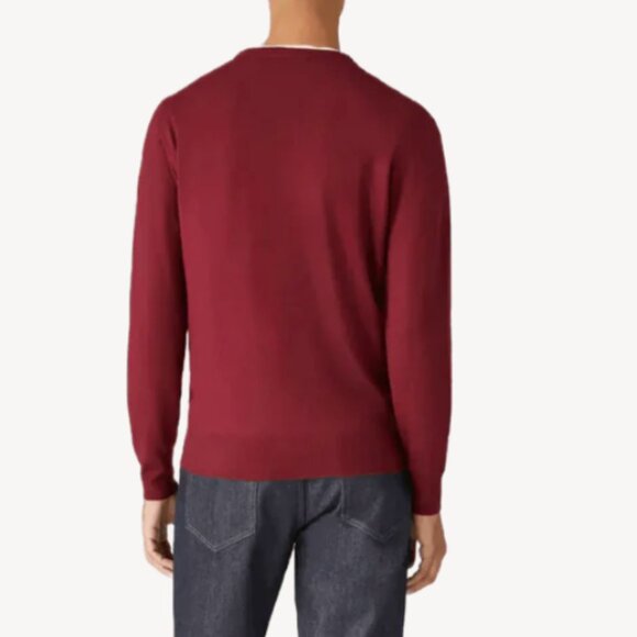 Loro Piana Men's Superlight Long Sleeve Crewneck 100% Cashmere Tibetan Red IT 48 - Picture 9 of 16